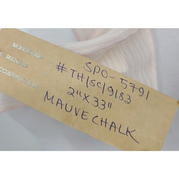 New Chan Luu Necktie Scarf Mauve Chalk Light Pink Viscose 2" x 33" - Picture 3 of 4